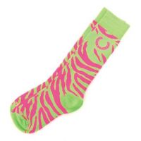 Pink/Lime Green Zebra Socks