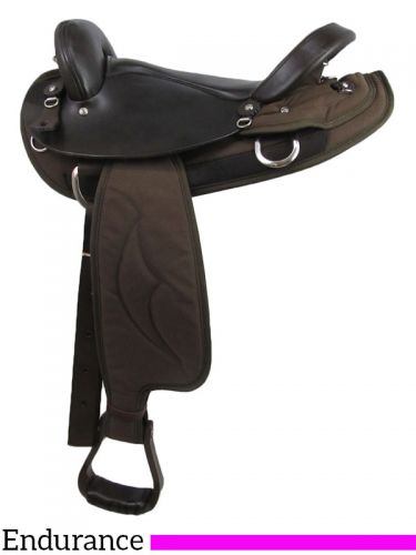 American Saddlery Black 15" Endurance Leather/Cordura Saddle