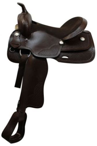 16" Basketweave Leather Western Saddle