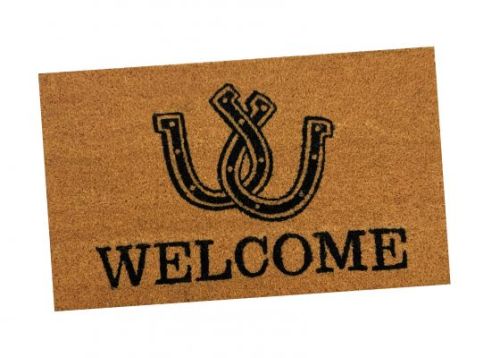 Welcome Double Horseshoe Outdoor Mat